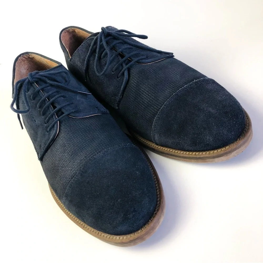 Alfani Eric Blue Suede Cap Toe Derby